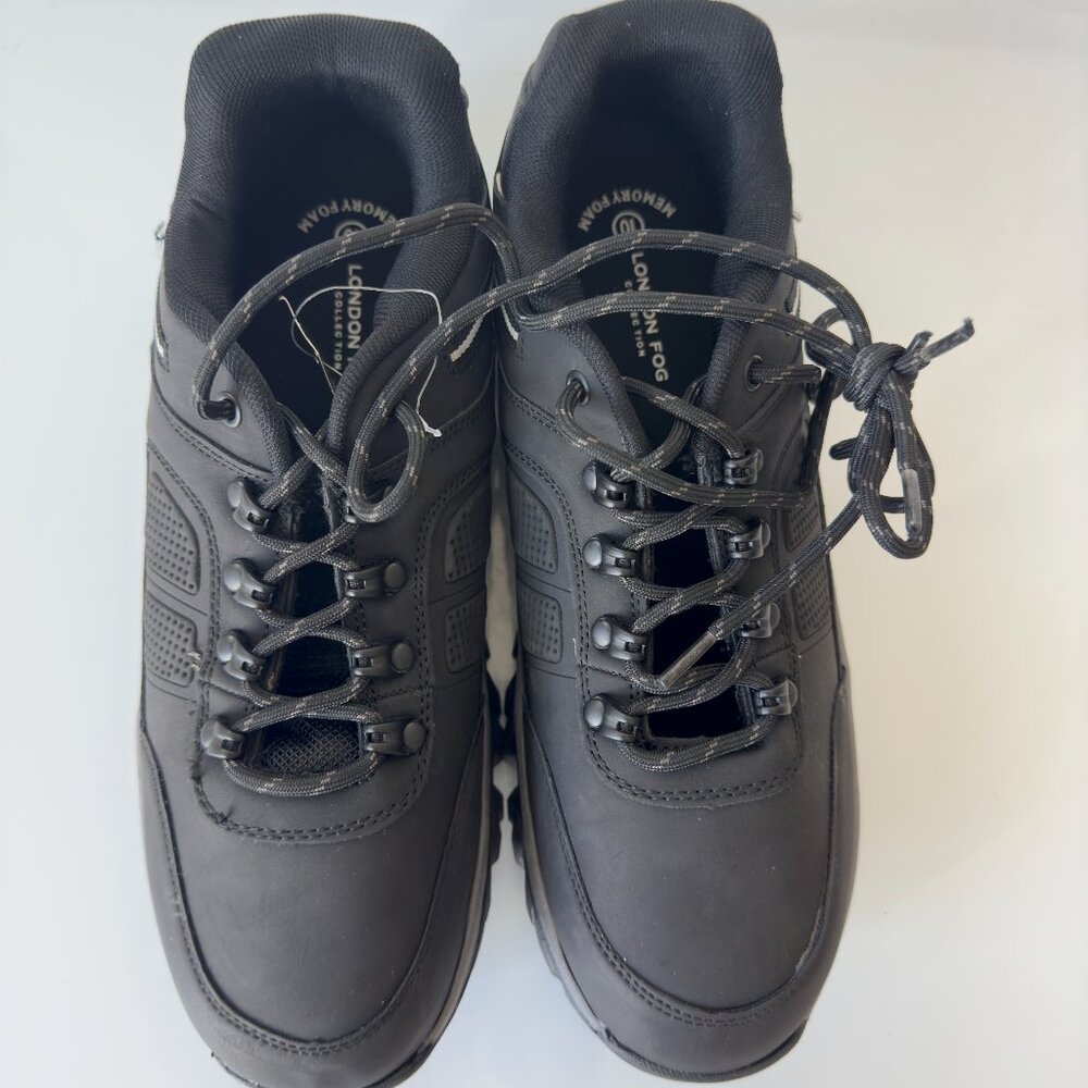 London Fog Men’s 10M Hendon Leather Hiking Shoes Waterproof Memory Foam New